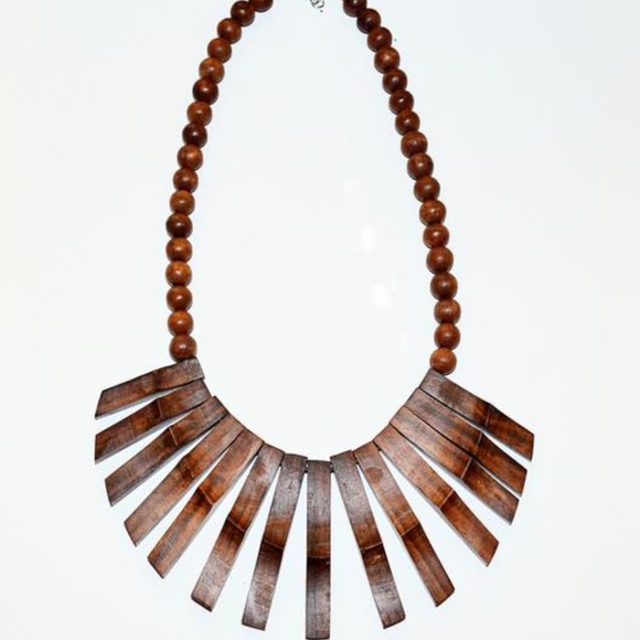 Classic Wood Statement Necklace - Picture 3 of 3